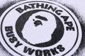A BATHING APE SPRAY PRINT BUSY WORKS RELAXED FIT TEE