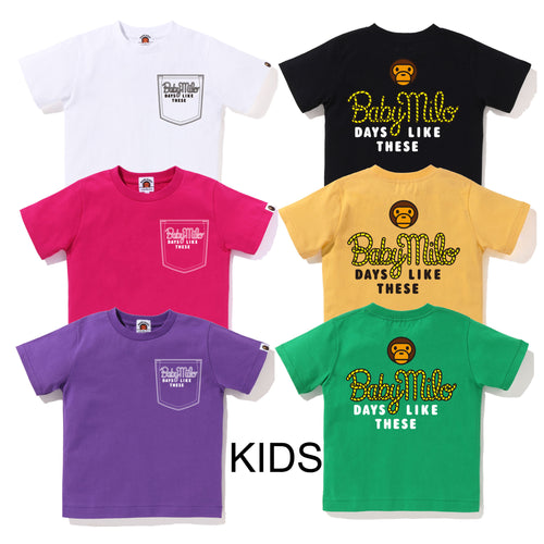 A BATHING APE BAPE KIDS BABY MILO CHAMPION POCKET PRINT TEE