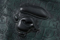 A BATHING APE Ladies' CROC PATTERN APE FACE CROPPED LEATHER JACKET