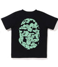 A BATHING APE BAPE KIDS GLOW IN THE DARK CAMO NIG APE HEAD TEE
