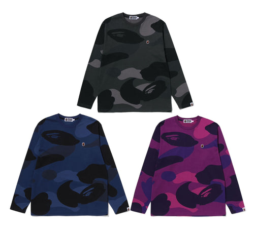 A BATHING APE MEGA COLOR CAMO ONE `POINT L/S TEE