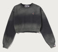 A BATHING APE Ladies' GARMENT DYE ONE POINT CROPPED CREWNECK SWEAT SHIRT