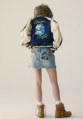 A BATHING APE Ladies' MULTI LOGO DENIM SKIRT