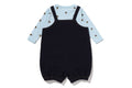 A BATHING APE BAPE KIDS BABY MILO MONOGRAM SALOPETTE LAYERED ROMPERS
