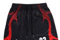 A BATHING APE APE FLAME MONOGRAM JACQUARD RELAXED FIT FOOTBALL SHORTS