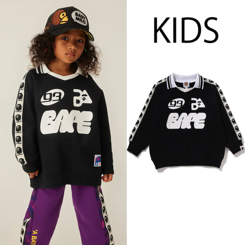 A BATHING APE BAPE KIDS BAPE TAPE RELAXED FIT CREWNECK SWEATSHIR