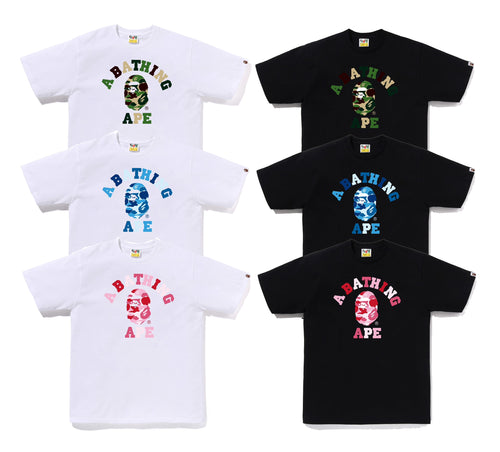 A BATHING APE ABC CAMO COLLEGE TEE