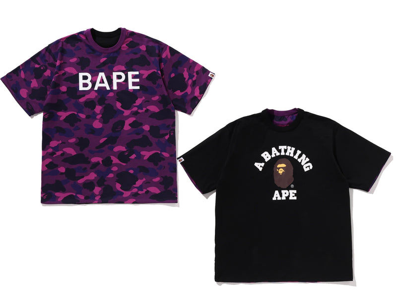 A BATHING APE COLOR CAMO REVERSIBLE TEE