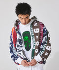 A BATHING APE FANS SCARF FULL ZIP HOODIE