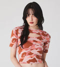 A BATHING APE Ladies' 1ST CAMO CUT OUT TEE