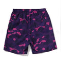 A BATHING APE COLOR CAMO APE HEAD ONE POINT BEACH SHORTS
