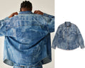 A BATHING APE OVERRALL LASERED DENIM L/S SHIRT