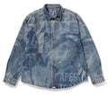 A BATHING APE OVERRALL LASERED DENIM L/S SHIRT