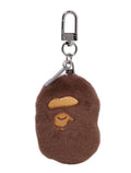 A BATHING APE APE HEAD FAUX FUR KEYCHAIN