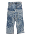 A BATHING APE OVERALL LASERED RELAXED FIT 13OZ DENIM PANTS