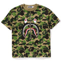 A BATHING APE Ladies' ABC CAMO CRYSTAL STONE SHARK TEE ( RELAXED FIT )