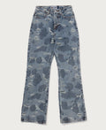 A BATHING APE Ladies' SOLID CAMO JACQUARD DENIM BOOTCUT PANTS