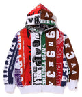 A BATHING APE FANS SCARF FULL ZIP HOODIE