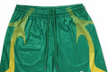 A BATHING APE APE FLAME MONOGRAM JACQUARD RELAXED FIT FOOTBALL SHORTS
