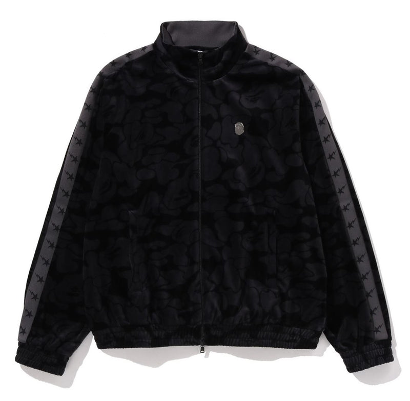 A BATHING APE SOLID CAMO VELOUR METAL ONE POINT RELAXED FIT TRACK JACKET