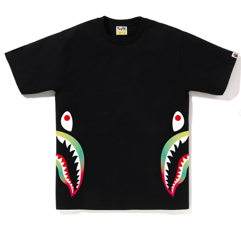 A BATHING APE GRADATION SIDE SHARK TEE