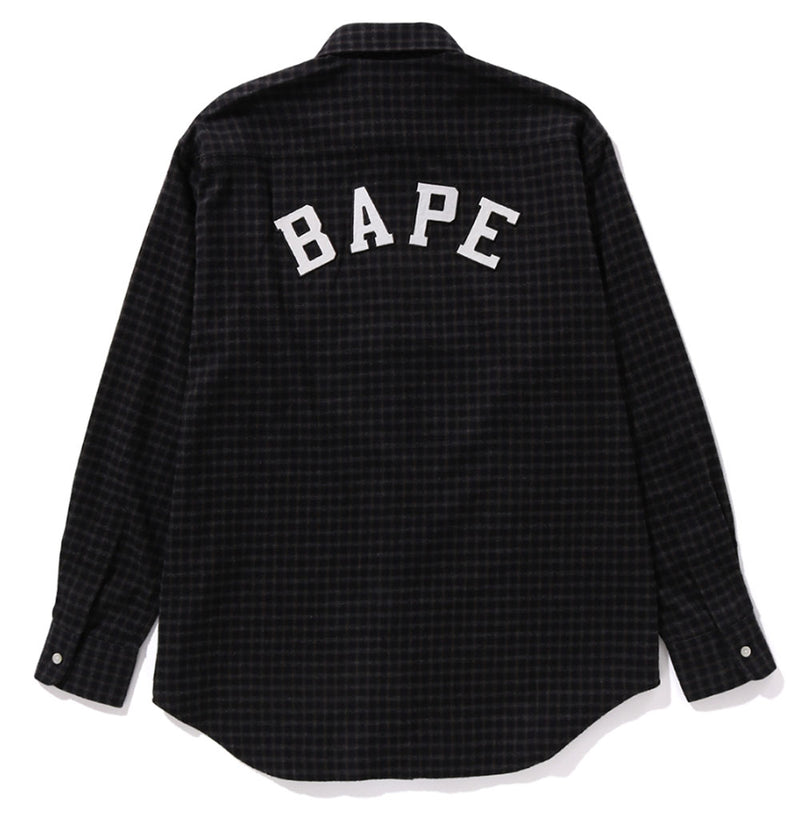 A BATHING APE Ladies' BAPE APPLIQUE CHECK SHIRT