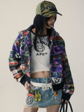 A BATHING APE Ladies' MULTI LOGO DENIM SKIRT