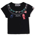 A BATHING APE Ladies' FAKE PRINT CROPPED TEE
