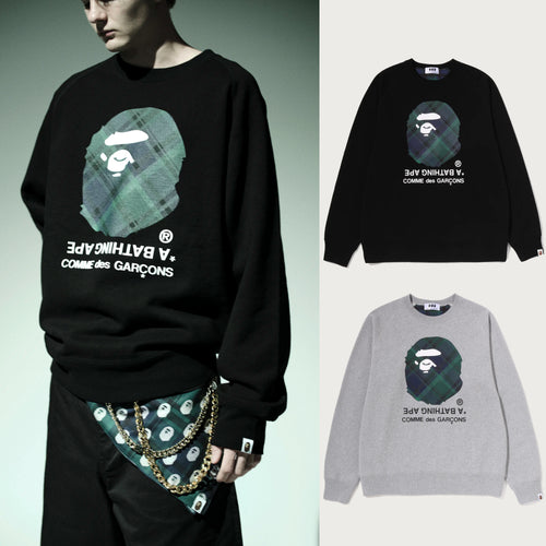 A BATHING APE BAPE x COMME des GARCONS CDG OSAKA Limited BAPE CREWNECK SWEAT SHIRT