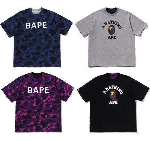 A BATHING APE COLOR CAMO REVERSIBLE TEE