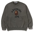 A BATHING APE GARMENT DYE COLLEGE RELAXED FIT CREWNECK SWEAT SHIRT