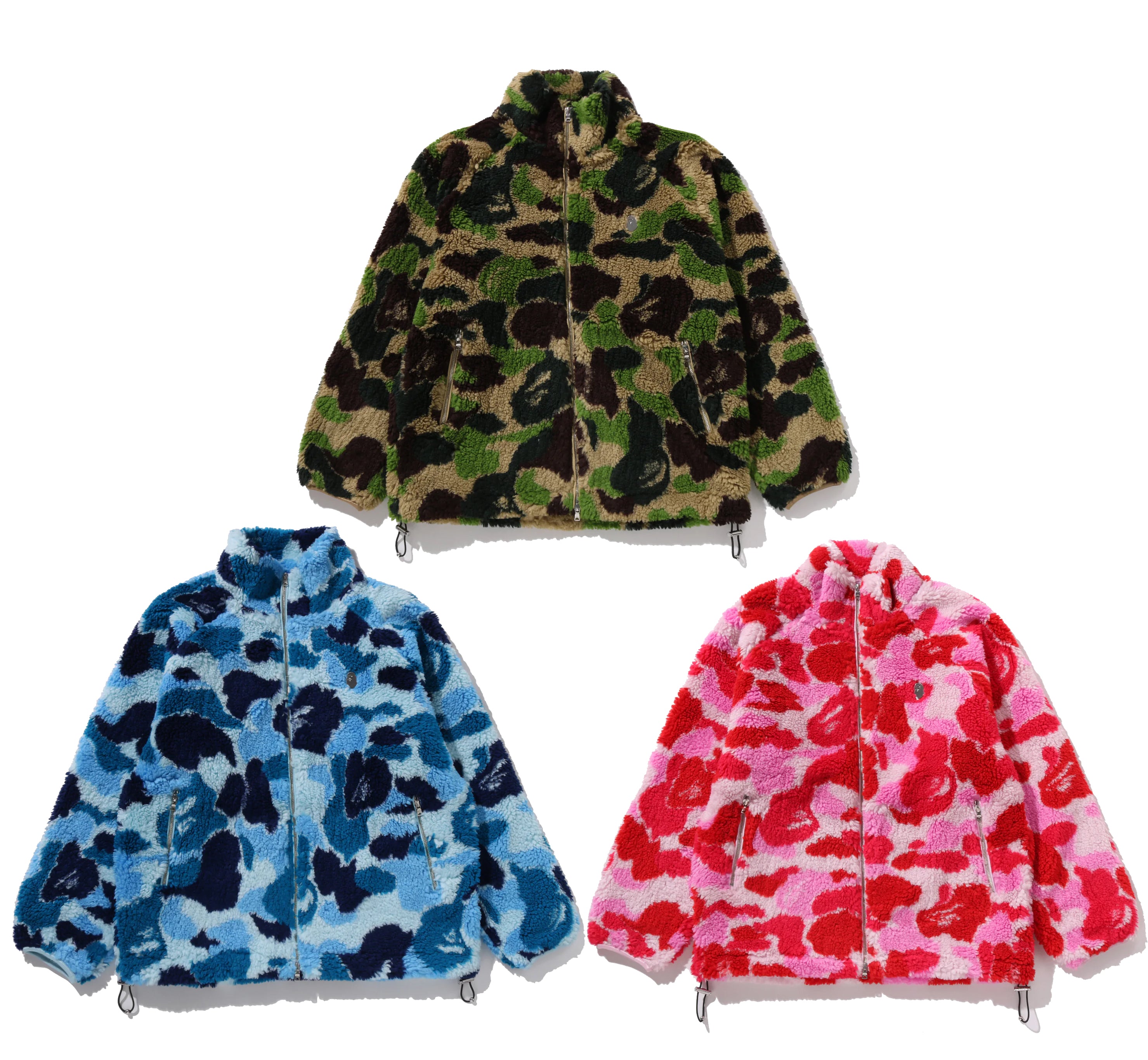 A BATHING APE ABC CAMO METAL ONE POINT BOA JACKET