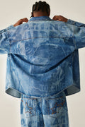 A BATHING APE OVERRALL LASERED DENIM L/S SHIRT