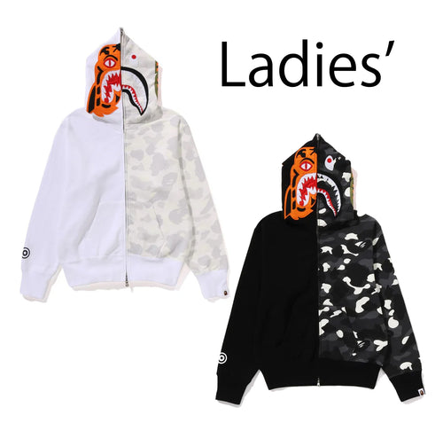 A BATHING APE Ladies' CITY CAMO TIGER SHARK FULL ZIP HOODIE