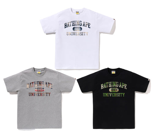 A BATHING APE BAPE CHECK UNIVERSITY COLLEGE TEE