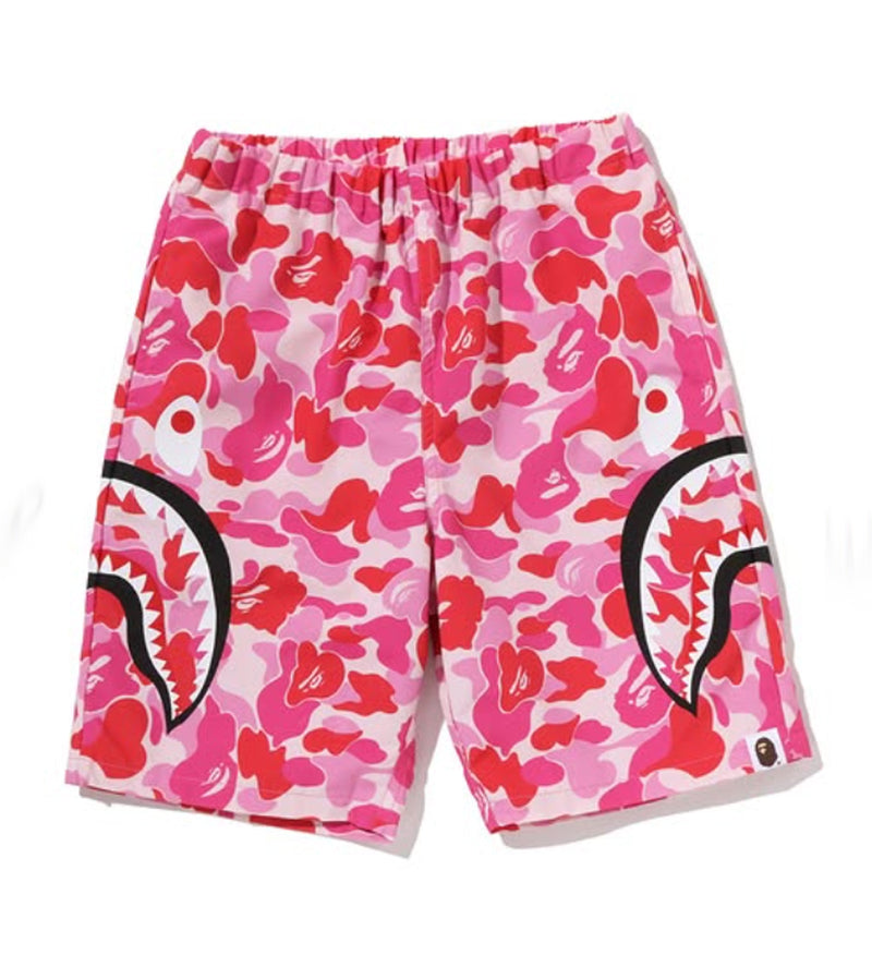A BATHING APE BAPE KIDS ABC CAMO SIDE SHARK BEACH SHORTS
