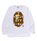 A BATHING APE APE HEAD KATAKANA L/S TEE