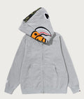 A BATHING APE 1ST CAMO MILO SHARK FULL ZIP DOUBLE HOODIE