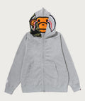 A BATHING APE 1ST CAMO MILO SHARK FULL ZIP DOUBLE HOODIE