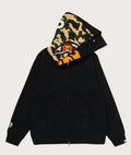 A BATHING APE 1ST CAMO MILO SHARK FULL ZIP DOUBLE HOODIE