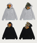 A BATHING APE 1ST CAMO MILO SHARK FULL ZIP DOUBLE HOODIE
