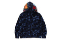 A BATHING APE COLOR CAMO CROCHET RELAXED FIT SHARK FULL ZIP HOODIE
