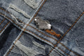 A BATHING APE Ladies' SOLID CAMO JACQUARD DENIM BOXY CROPPED JACKET