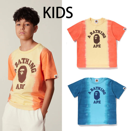 A BATHING APE BAPE KIDS GRADATION COLLEGE TEE - happyjagabee store