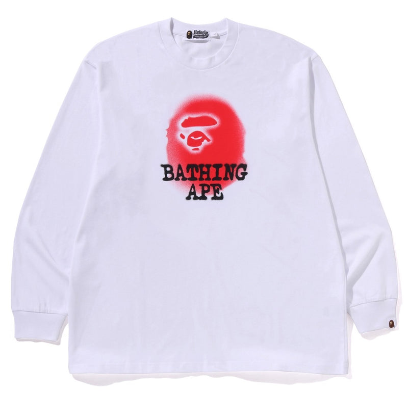 A BATHING APE BATHING APE LOGO RELAXED FIT L/S TEE