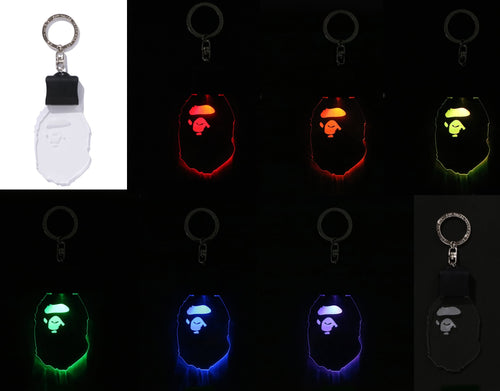 A BATHING APE APE HEAD LED KEYCHAIN