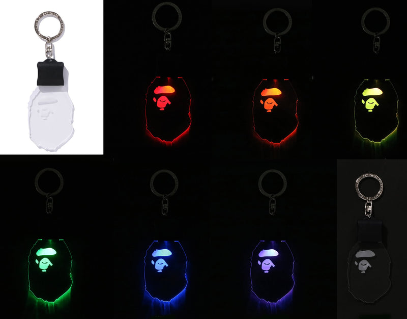 A BATHING APE APE HEAD LED KEYCHAIN