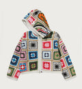A BATHING APE Ladies' MULTI LOGO CROCHET BOXY CROPPED SHARK ZIP HOODIE