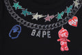 A BATHING APE Ladies' FAKE PRINT CROPPED TEE