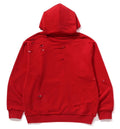 A BATHING APE DESTROYED COLLEGE RELAXED FIT LAYERED PULLOVER HOODIE